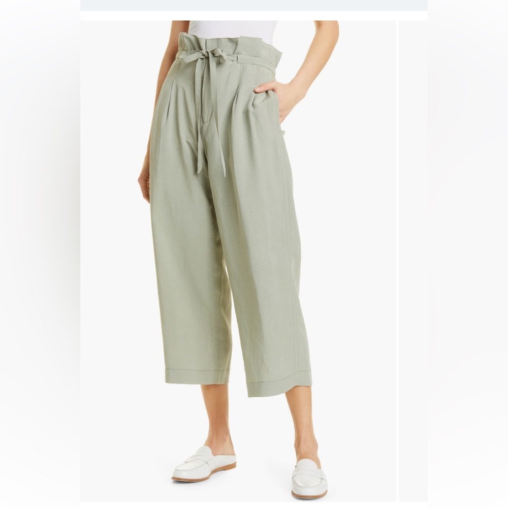 Sage Linen Paperbag Pants from Club Monaco